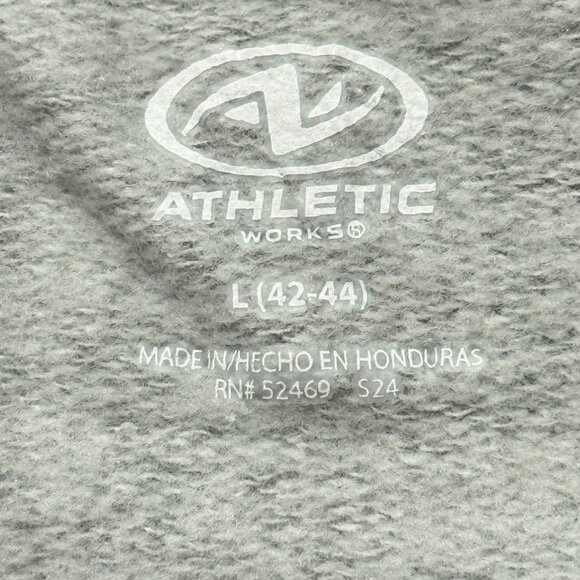 Athletic Works Men's Fleece Gray Crew Sweatshirt L (42-44) Moisture Wicking NWT - Picture 8 of 11